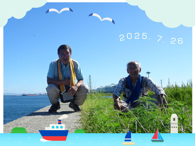 大阪府泉大津市　海沿いをウォーキング